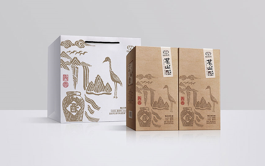 酱香型白酒手绘包装盒设计案例欣赏